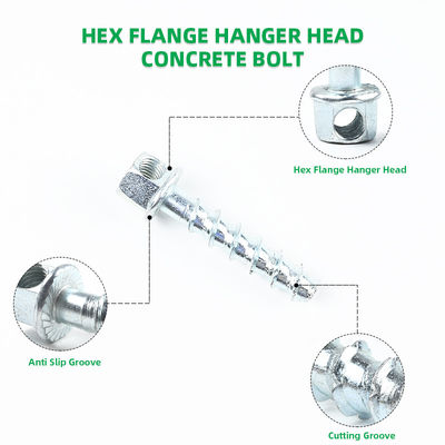 Betonverankerung M10/10*60mm HEX Kopf-Stil Selbstklemmen Zinkplattierte Ankerschrauben