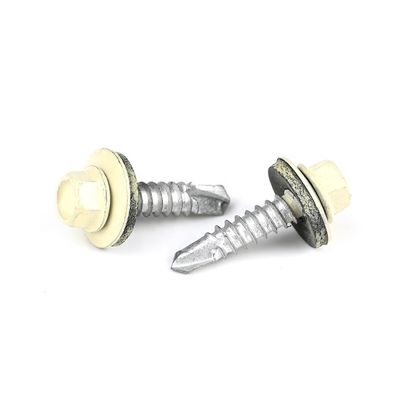 Verzinkte 25 mm gelbe Hexflanschkopf-Selbstbohrschrauben für Türholzstrukturen