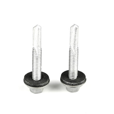 Wafer Head Hex Tek 5.5x38 Bi-Metall DIN7504 Bimetallische Selbstbohrschraube mit EPDM-Wäscher