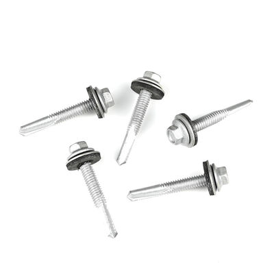 Wafer Head Hex Tek 5.5x38 Bi-Metall DIN7504 Bimetallische Selbstbohrschraube mit EPDM-Wäscher