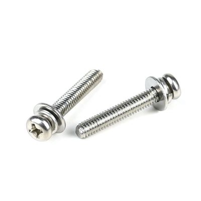ISO-Standard M4 X 25mm Edelstahl Pan Head Phillips Maschinenschrauben mit Waschmaschine für Tür