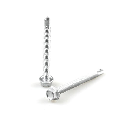 Installationsbeschichtung Flansche Sechseckkopf-Selbstbohrschrauben SS304 Bi-Metall-Schraube Bohrschraube Schwanzschraube 6,3x65mm