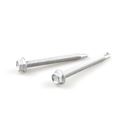 Installationsbeschichtung Flansche Sechseckkopf-Selbstbohrschrauben SS304 Bi-Metall-Schraube Bohrschraube Schwanzschraube 6,3x65mm