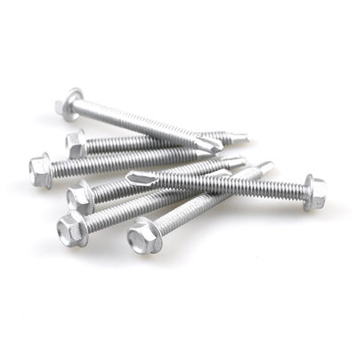 Installationsbeschichtung Flansche Sechseckkopf-Selbstbohrschrauben SS304 Bi-Metall-Schraube Bohrschraube Schwanzschraube 6,3x65mm