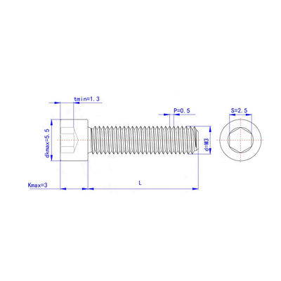 GB-Standard M3-M12 304 Edelstahl Hex-Steckdose Filler Kappenkopf Gewindebolze A2-70