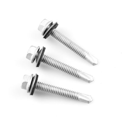 Stahlkonstruktionsdachschraube mit Bi-Metall-Sechseckkopf und EPDM-Wäscher 6.3x45 T/T