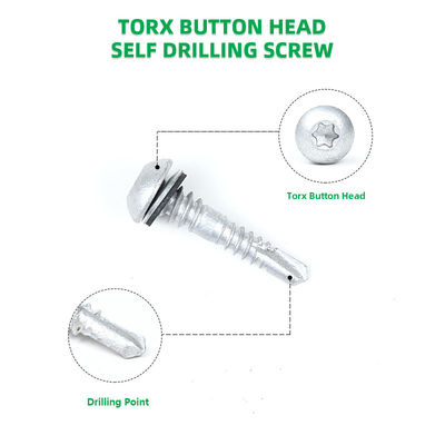 Doppelgetriebene Torx-Knopf aus Edelstahl Selbstbohrschraube aus Metall mit EPDM-Waschmaschine