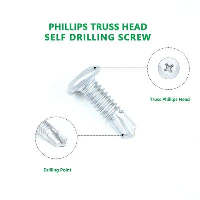 Stahlkonstruktion Phillips-Gitterkopf Edelstahl-Selbstverschraubungsschrauben Metall-Tek-Schraube