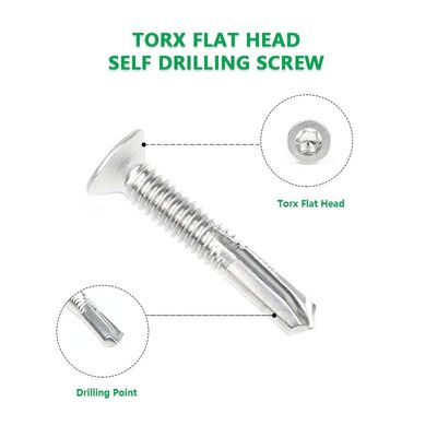 Standard schwarz Csk Flachkopf Torx selbstbohrende Schraube Edelstahl Tornillos