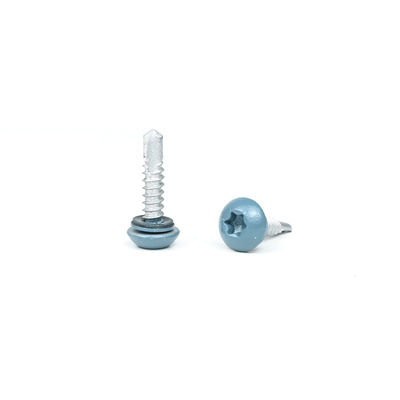 SS410 Edelstahlfarbene Korroschicht-Dachschraube 1' Pan Head Torx Selbstbohrschraube mit Waschmaschine
