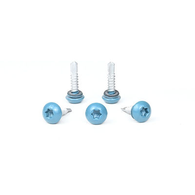 SS410 Edelstahlfarbene Korroschicht-Dachschraube 1' Pan Head Torx Selbstbohrschraube mit Waschmaschine