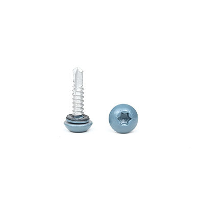 SS410 Edelstahlfarbene Korroschicht-Dachschraube 1' Pan Head Torx Selbstbohrschraube mit Waschmaschine