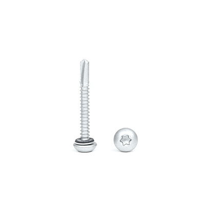SUS410 Edelstahl Knopfkopf Torx-Schraube mit Waschmaschine Dachschild Selbstbohrschrauben