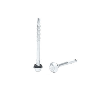 Metrisch gelbe Sechseckenkopf-Doppelstrang-Selbstbohrschrauben mit EPDM-Wäscher