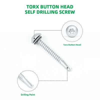 Ruspert Button Torx 12x45 selbstschraubende Schraube für Dach zu Purlin Rahmen aus Edelstahl