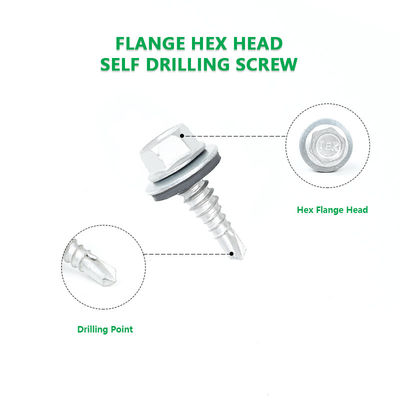 1/4x7/8' Edelstahl-Zinklegierung beschichtet Hex Flansche Purlin Schrauben für Gebäudehülle System