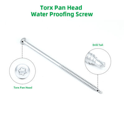 Torx-Antrieb SUS304 Bimetallschraube aus Edelstahl 6,3 x 125 mm für TPO-PVC-Membrandach