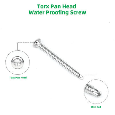 Einfache 6,3x55 SUS410 Pan Torx Star Schraube Edelstahl Knopfkopf für Dach Epdm Membran