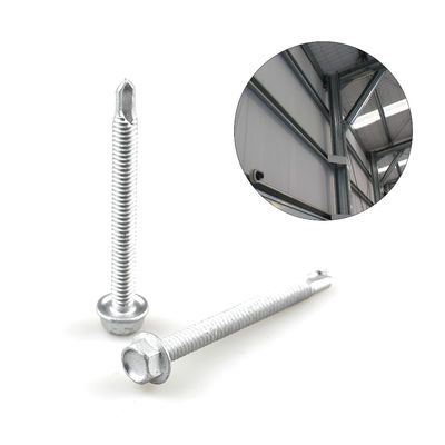 Zinklegierung beschichtet Hex Flansche 6.3x65 Bi-Metall 304 Rahmen Schraube für Wandverkleidung Blatt zu Purlin