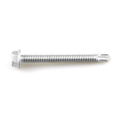 Zinklegierung beschichtet Hex Flansche 6.3x65 Bi-Metall 304 Rahmen Schraube für Wandverkleidung Blatt zu Purlin