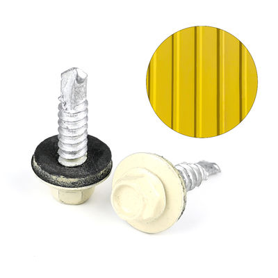 5.5x25 Zinklegierung beschichtet HEX Kopf Selbstbohrschraube mit EPDM Waschmaschinen Dach Bimetall
