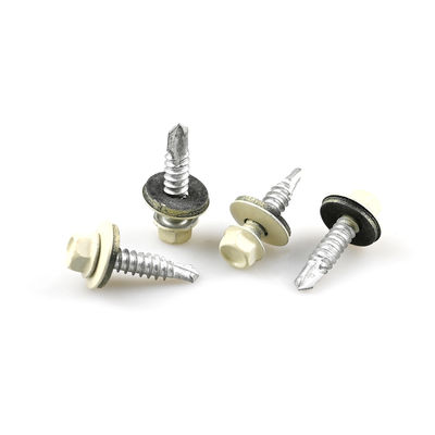 5.5x25 Zinklegierung beschichtet HEX Kopf Selbstbohrschraube mit EPDM Waschmaschinen Dach Bimetall