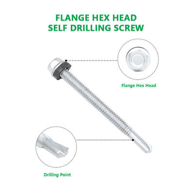 Kontaktieren Sie den Kundenservice für eine kundenspezifische 5.5x63 Flange Hex Head Self-Bohrschraube