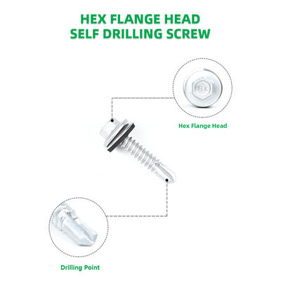 6.3x32 Fluorkohlenwasserstoff-Bäckerei Hex Waschflansche Metalldachschraube mit Hexflanschkopf